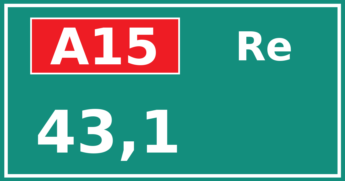 Hectometerbord A15 43,1 zijde Re