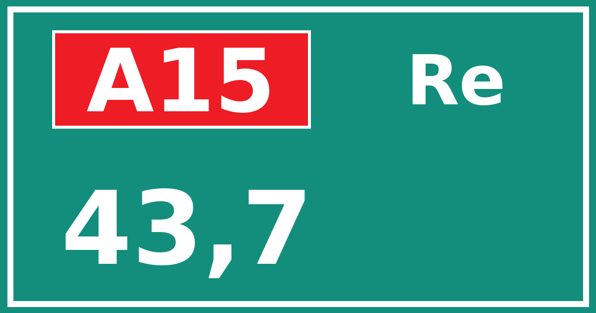 Hectometerbord A15 43,7 zijde Re