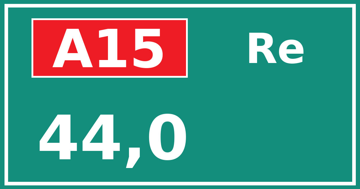 Hectometerbord A15 44,0 zijde Re