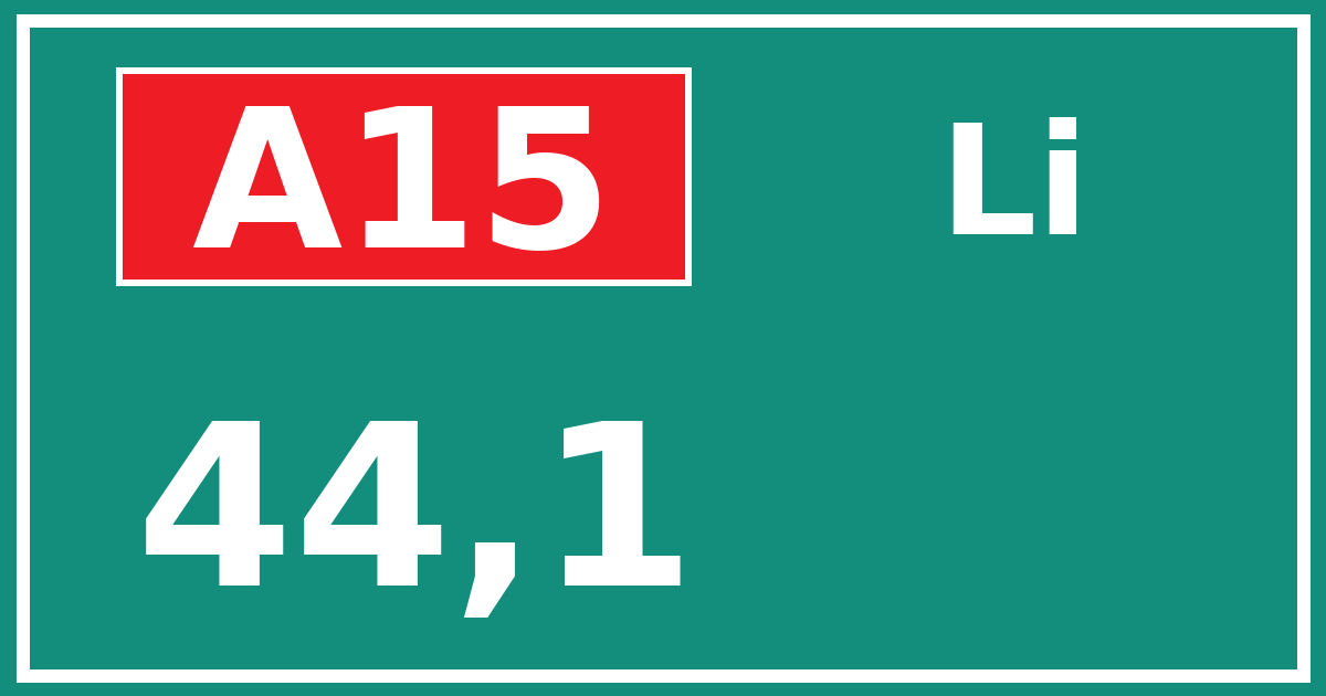Hectometerbord A15 44,1 zijde Li