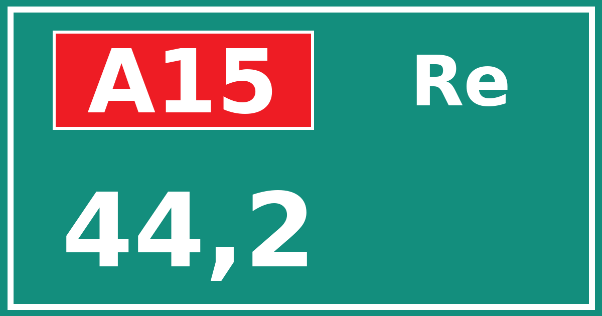 Hectometerbord A15 44,2 zijde Re