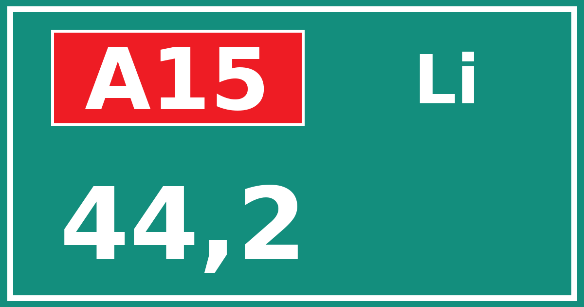 Hectometerbord A15 44,2 zijde Li