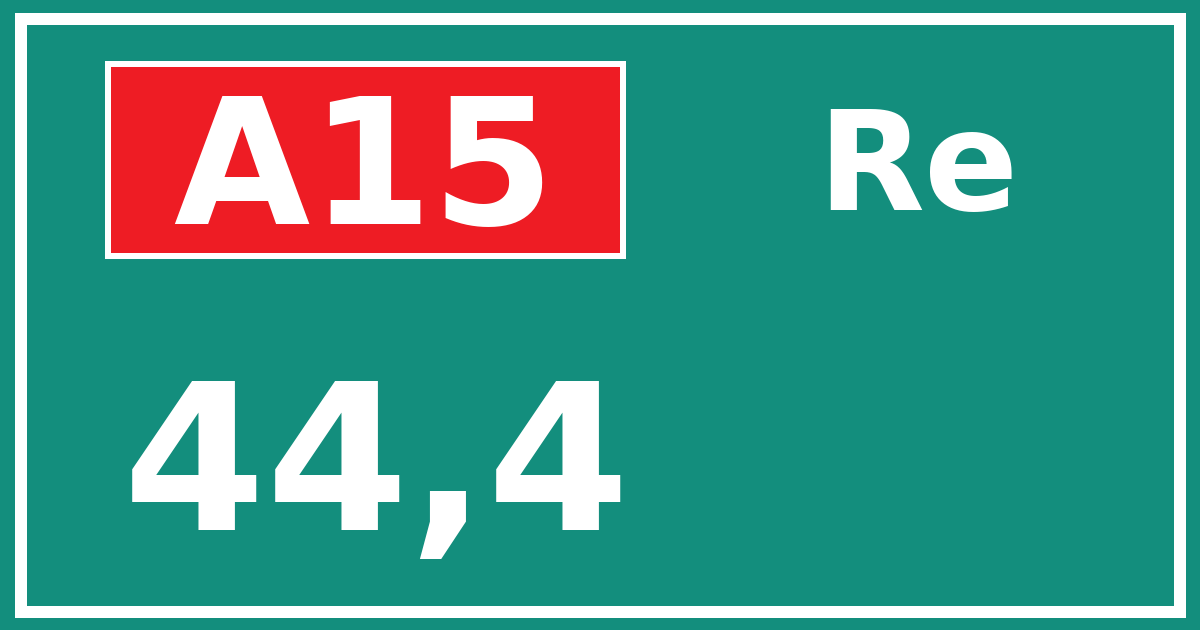 Hectometerbord A15 44,4 zijde Re
