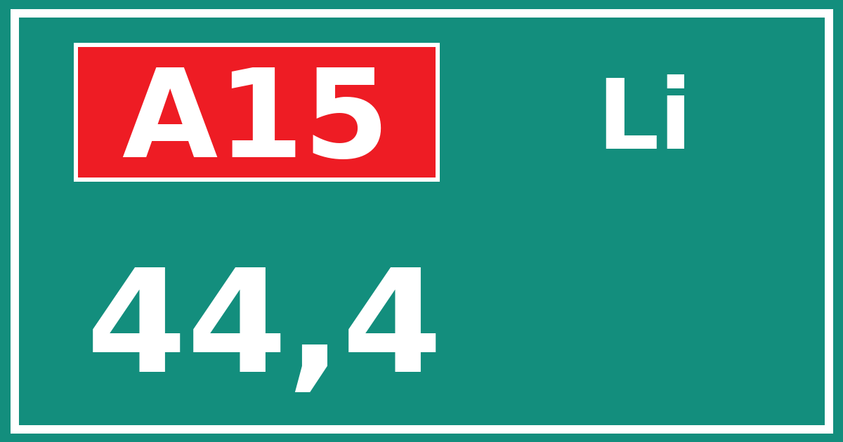 Hectometerbord A15 44,4 zijde Li