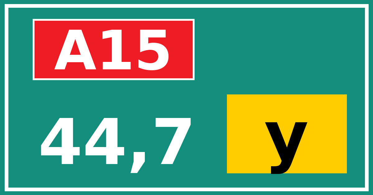 Hectometerbord A15 44,7 letter y