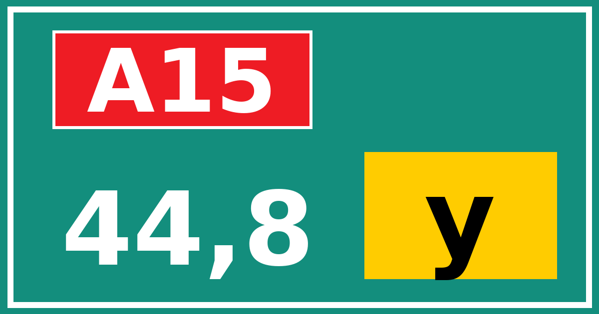 Hectometerbord A15 44,8 letter y