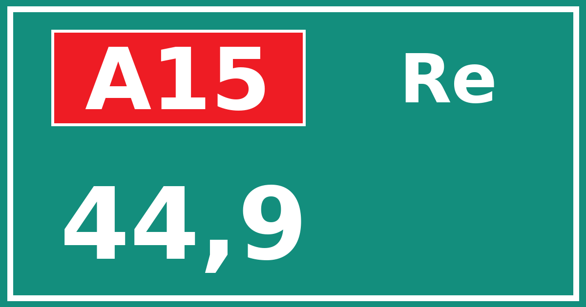 Hectometerbord A15 44,9 zijde Re