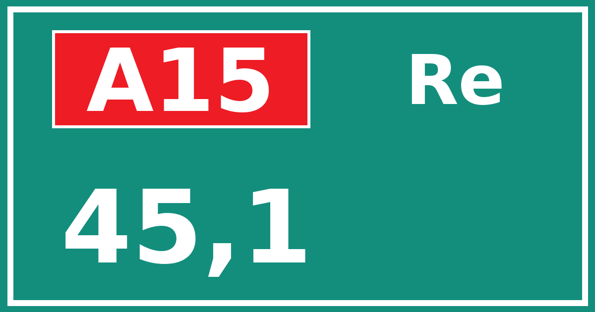 Hectometerbord A15 45,1 zijde Re