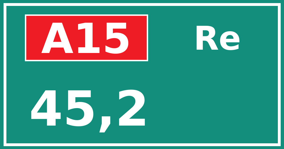 Hectometerbord A15 45,2 zijde Re