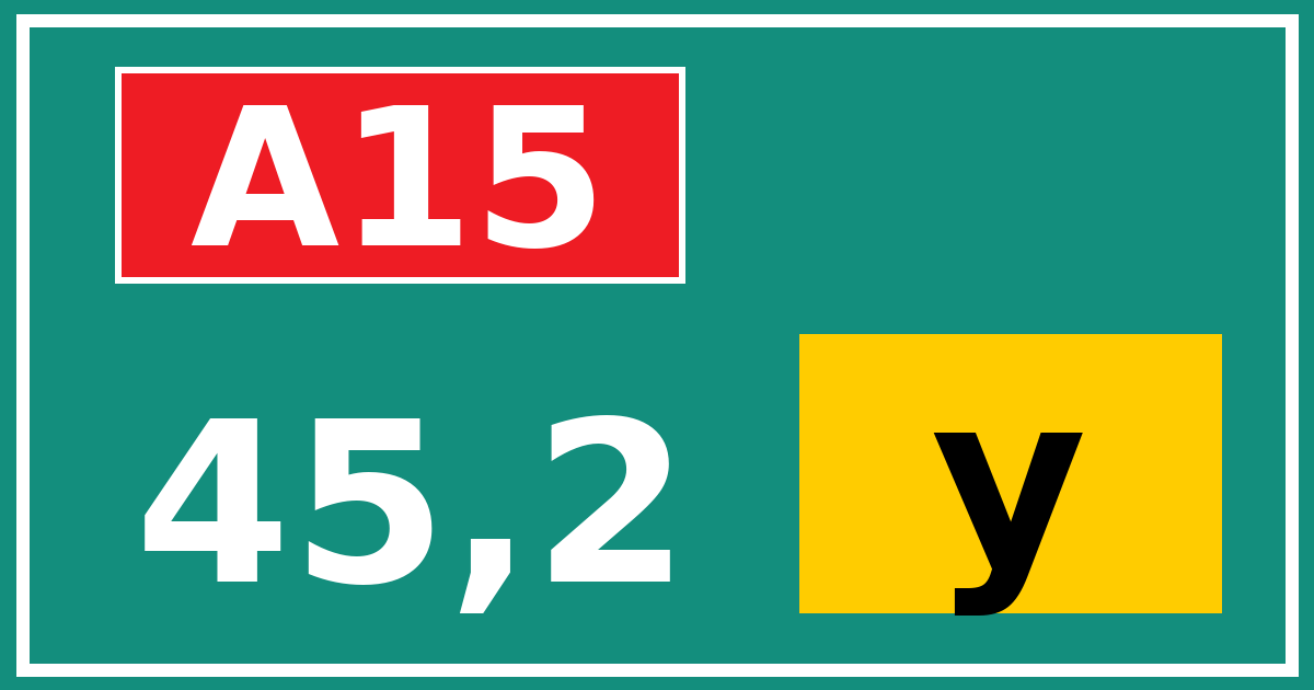 Hectometerbord A15 45,2 letter y