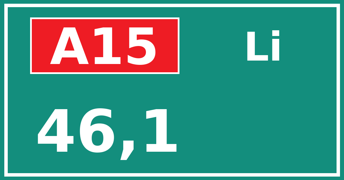 Hectometerbord A15 46,1 zijde Li