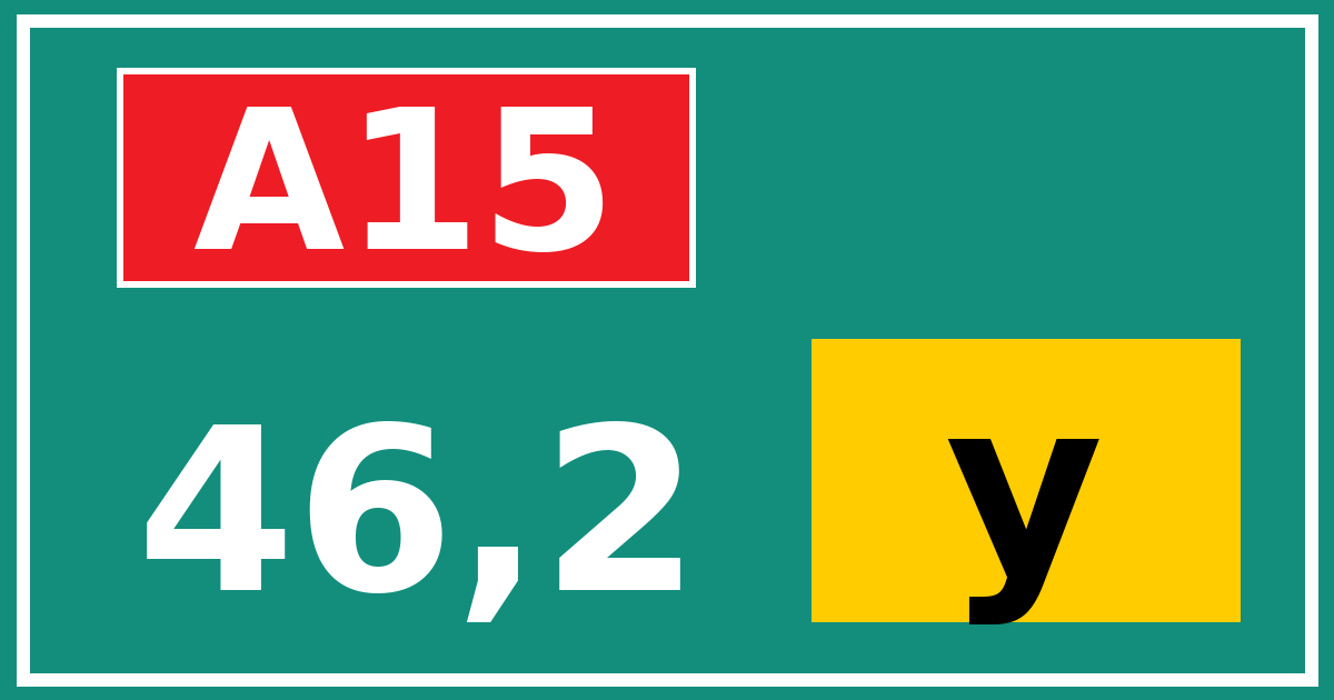 Hectometerbord A15 46,2 letter y