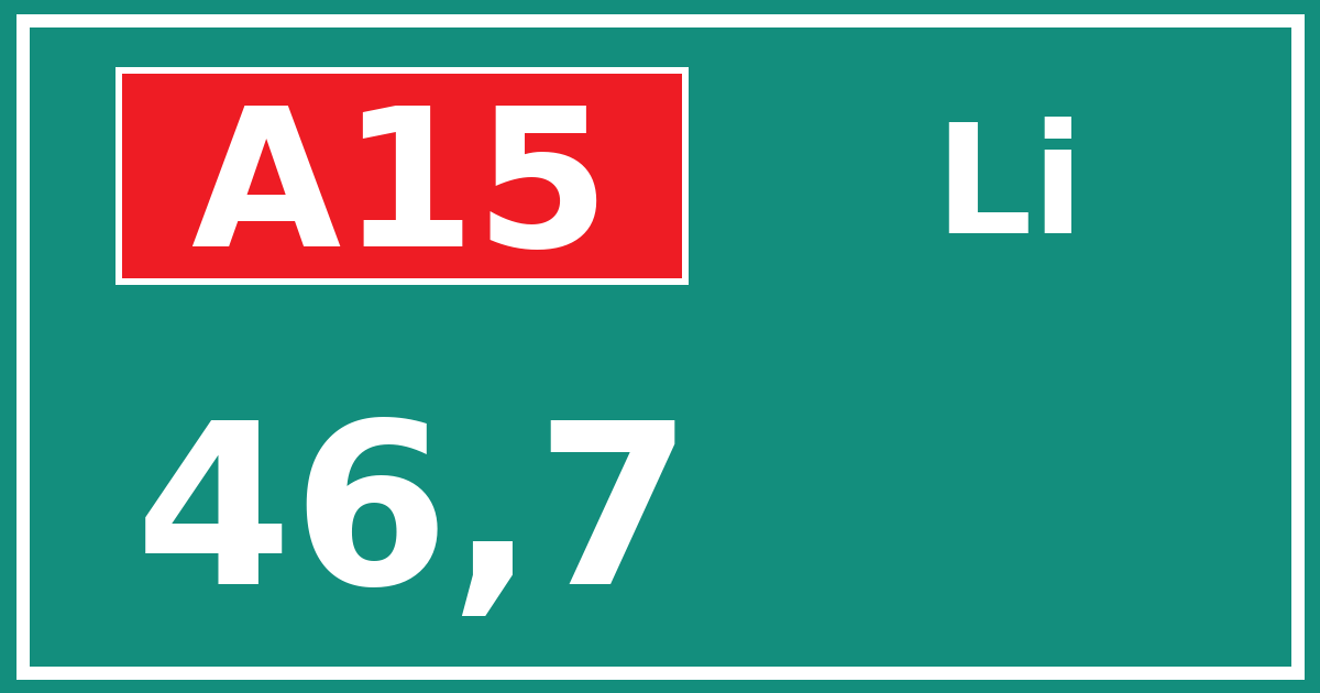 Hectometerbord A15 46,7 zijde Li