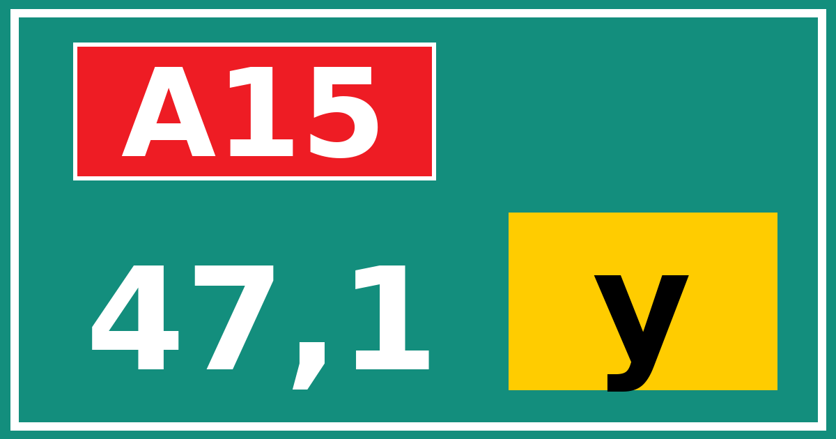 Hectometerbord A15 47,1 letter y