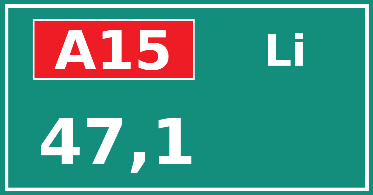 Hectometerbord A15 47,1 zijde Li