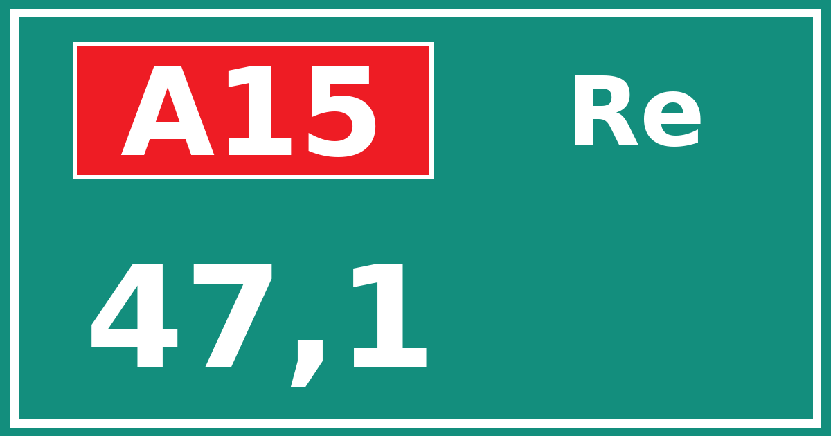 Hectometerbord A15 47,1 zijde Re