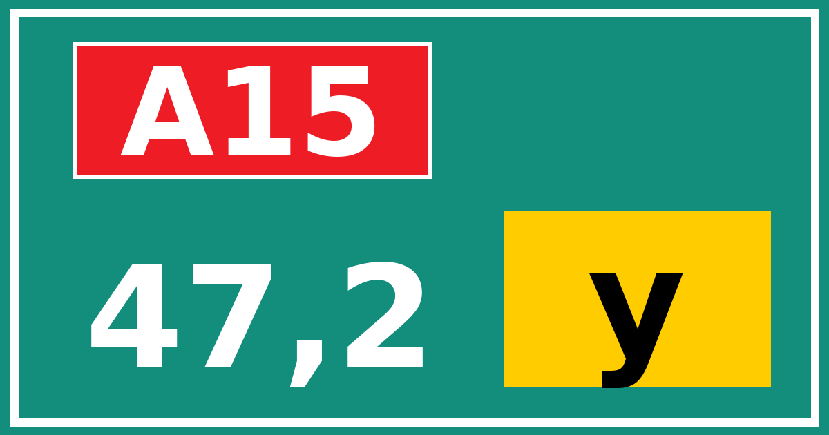 Hectometerbord A15 47,2 letter y