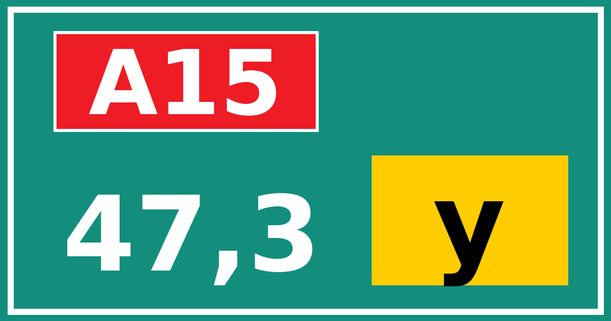 Hectometerbord A15 47,3 letter y