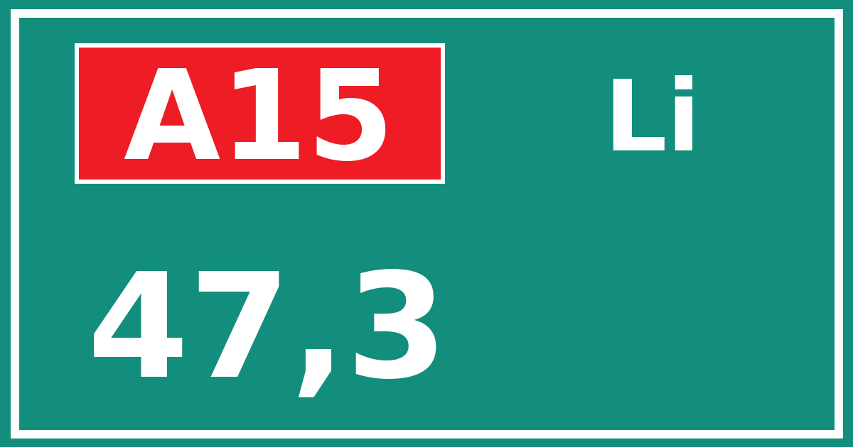 Hectometerbord A15 47,3 zijde Li