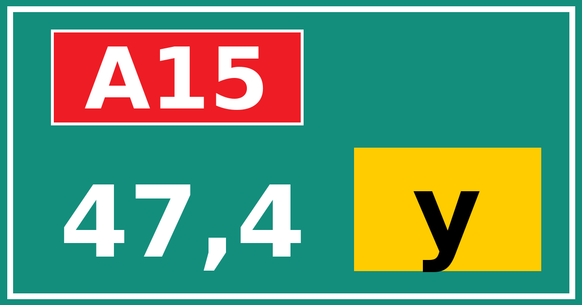 Hectometerbord A15 47,4 letter y