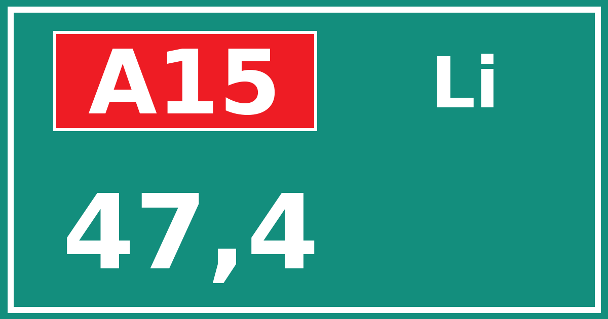 Hectometerbord A15 47,4 zijde Li