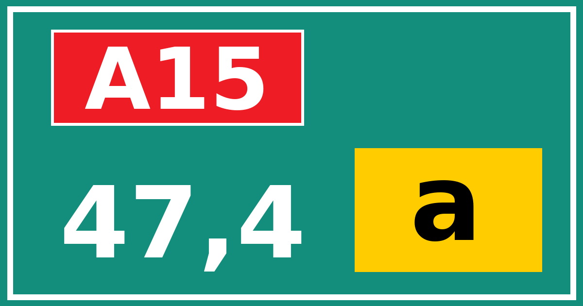 Hectometerbord A15 47,4 letter a
