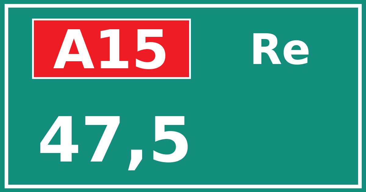 Hectometerbord A15 47,5 zijde Re