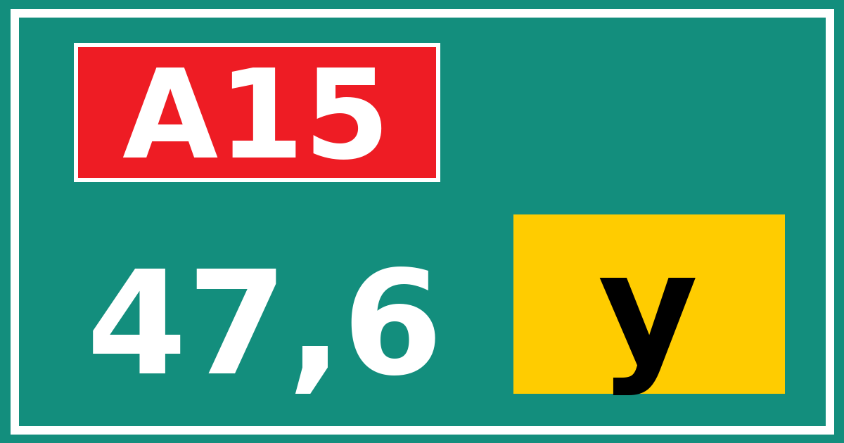 Hectometerbord A15 47,6 letter y