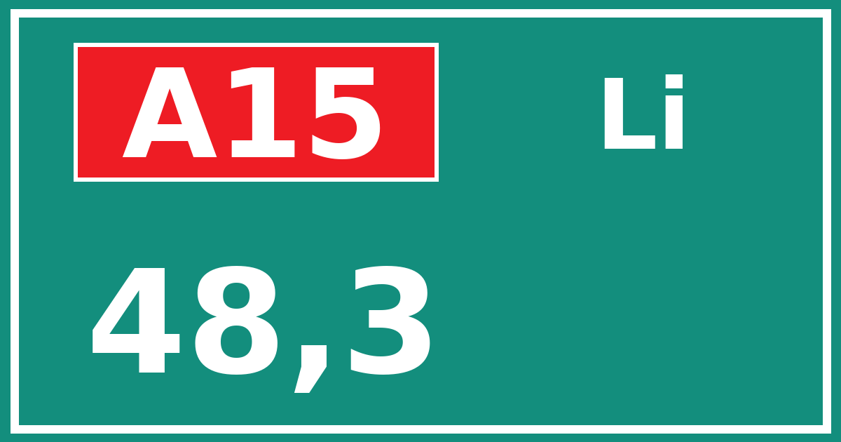 Hectometerbord A15 48,3 zijde Li
