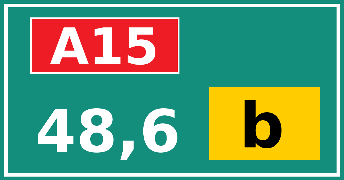 Hectometerbord A15 48,6 letter b