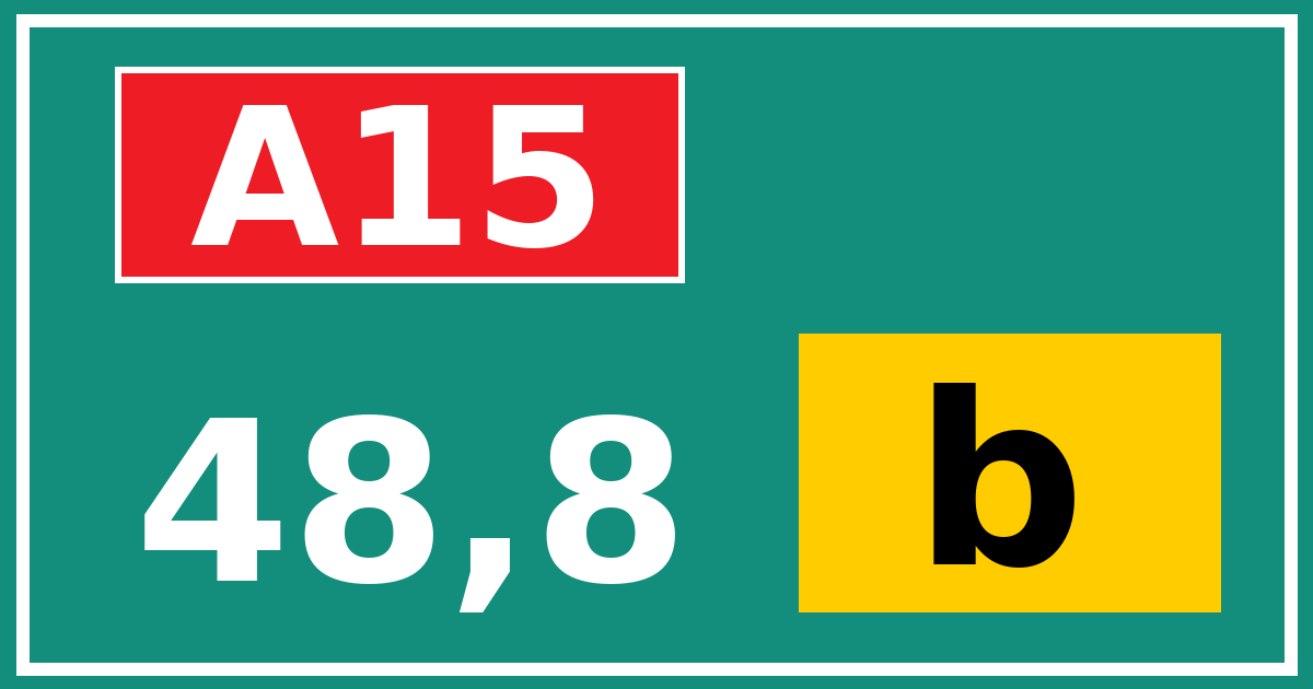 Hectometerbord A15 48,8 letter b