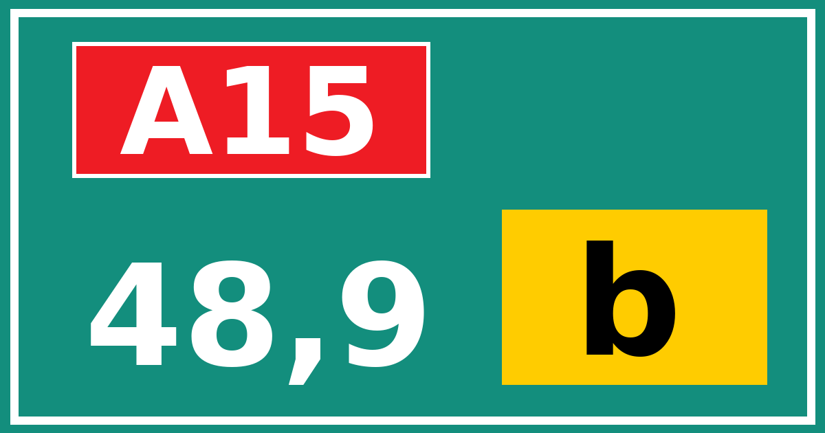 Hectometerbord A15 48,9 letter b