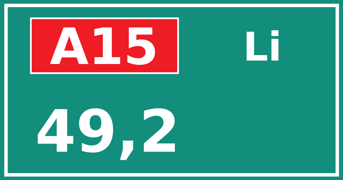 Hectometerbord A15 49,2 zijde Li