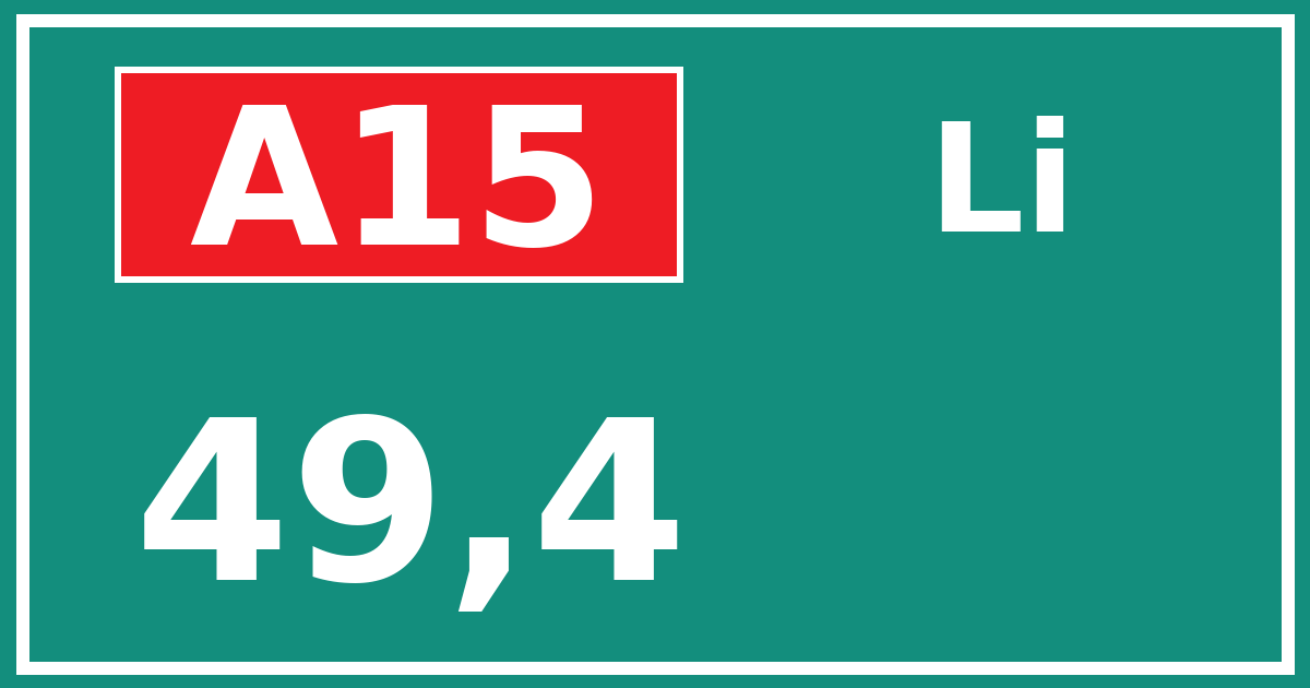 Hectometerbord A15 49,4 zijde Li