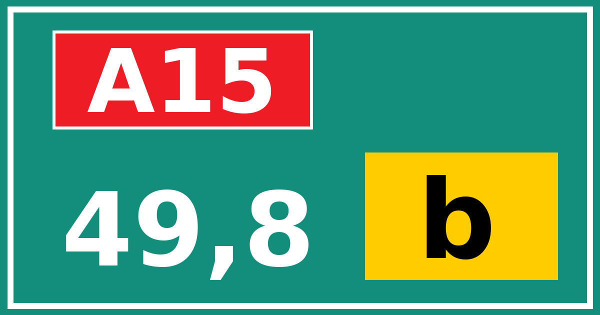 Hectometerbord A15 49,8 letter b