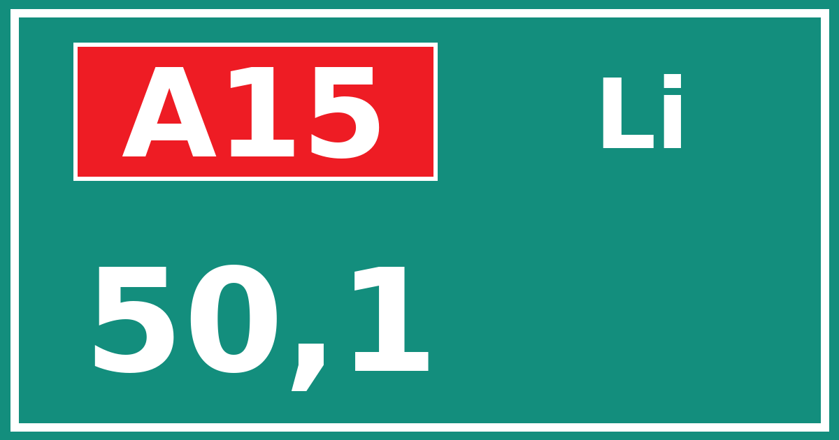 Hectometerbord A15 50,1 zijde Li