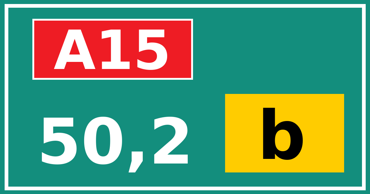 Hectometerbord A15 50,2 letter b