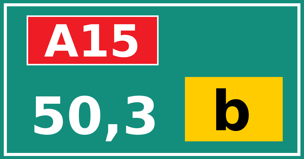 Hectometerbord A15 50,3 letter b