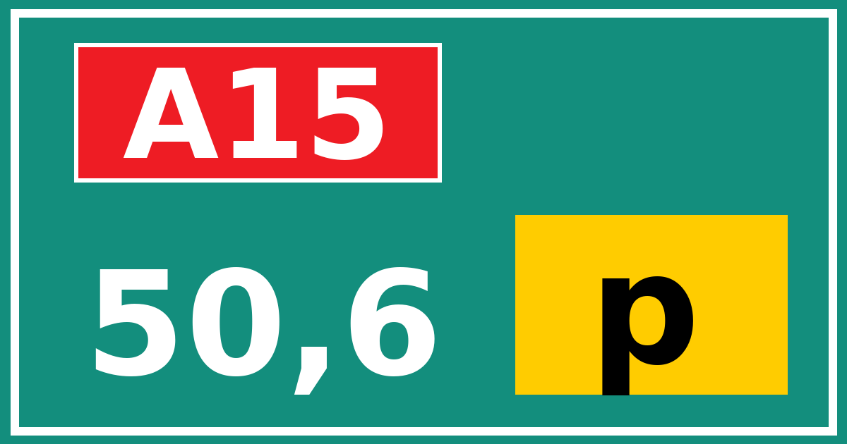 Hectometerbord A15 50,6 letter p
