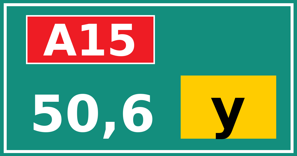 Hectometerbord A15 50,6 letter y