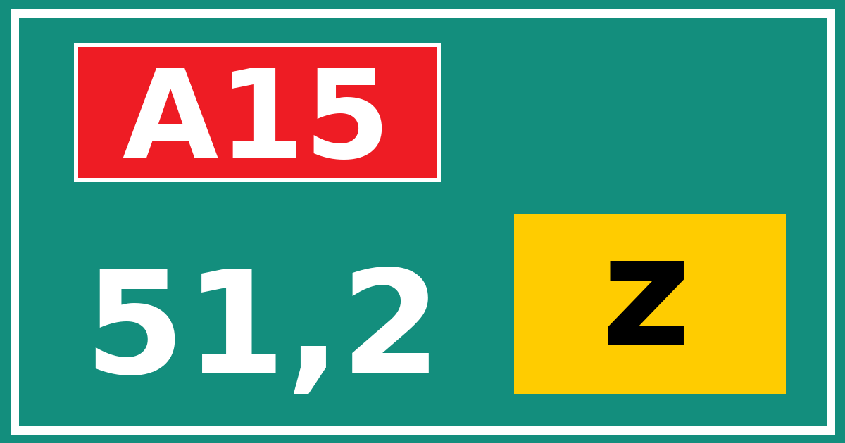 Hectometerbord A15 51,2 letter z