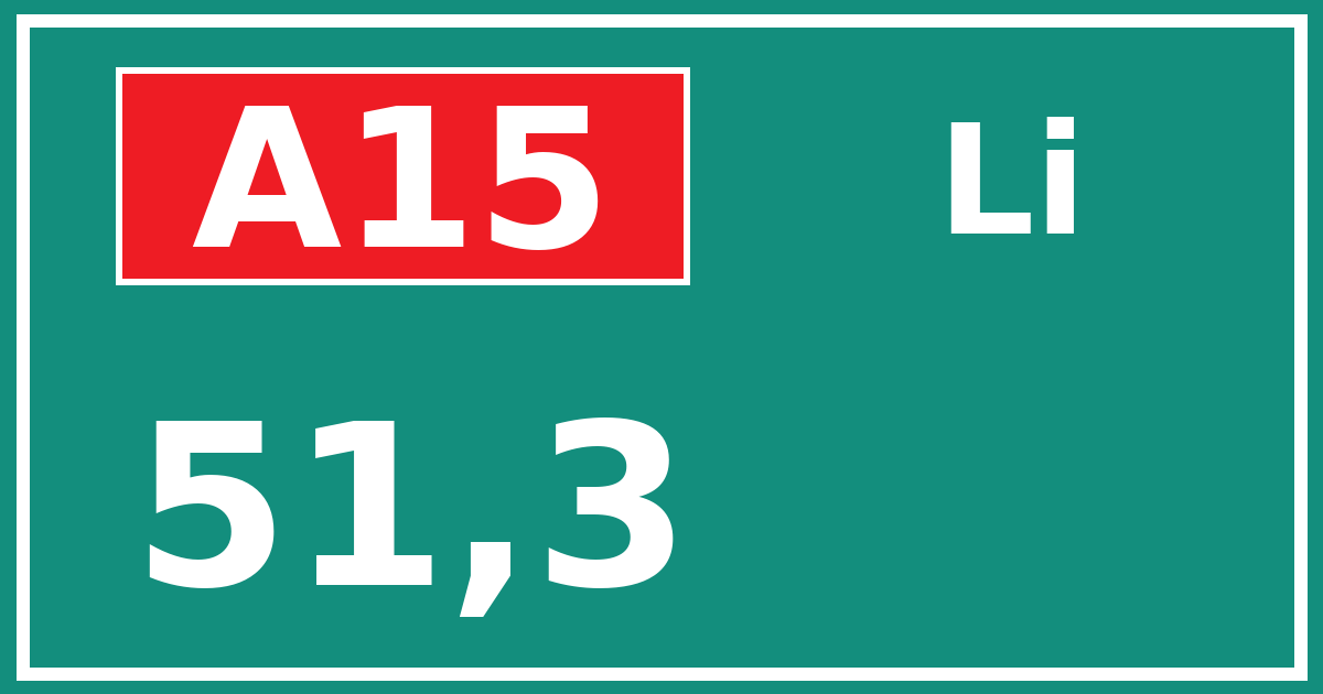 Hectometerbord A15 51,3 zijde Li