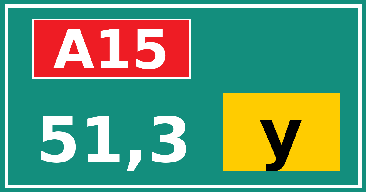 Hectometerbord A15 51,3 letter y