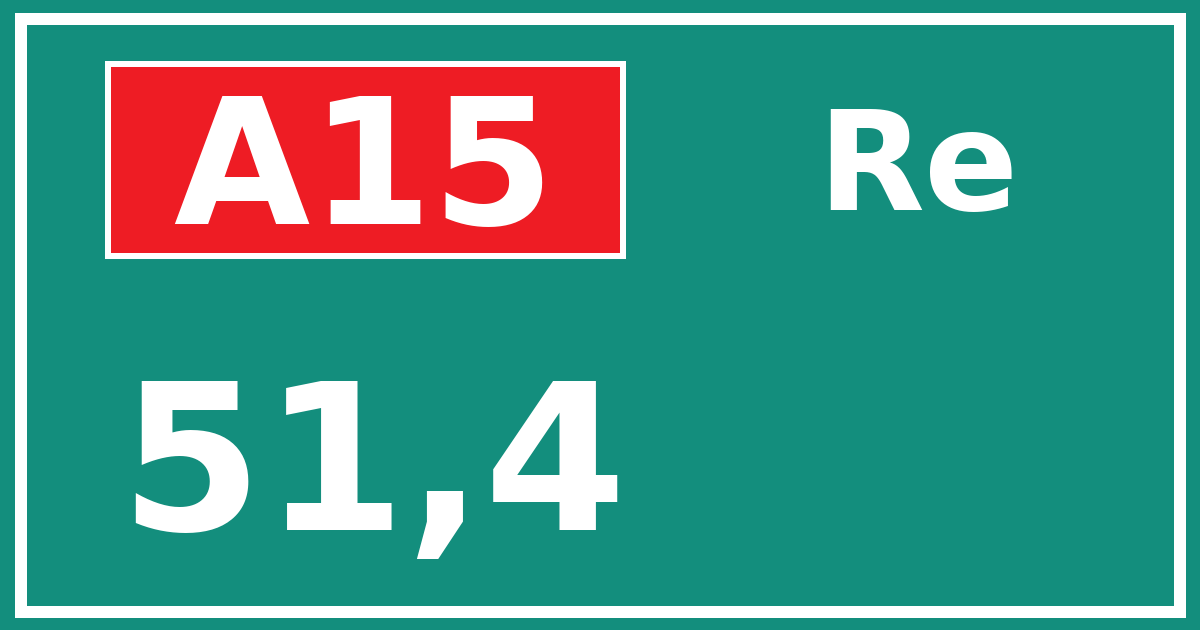 Hectometerbord A15 51,4 zijde Re