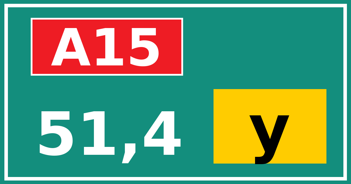 Hectometerbord A15 51,4 letter y