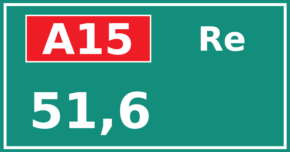Hectometerbord A15 51,6 zijde Re