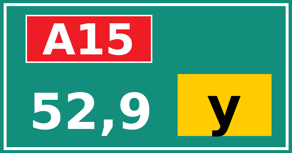 Hectometerbord A15 52,9 letter y