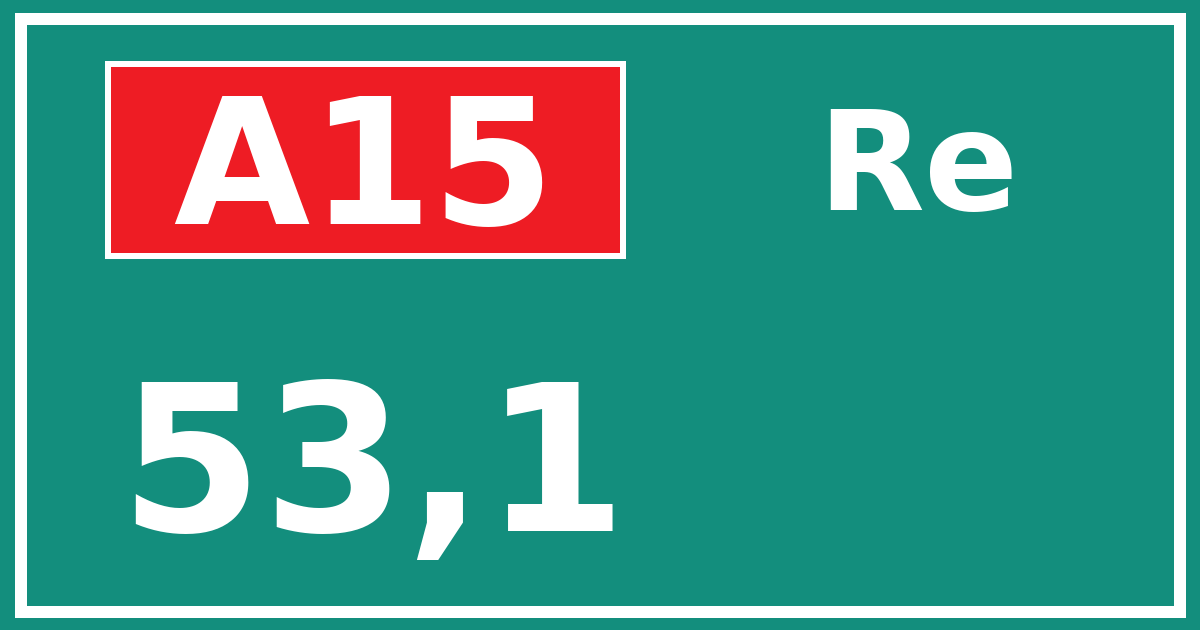 Hectometerbord A15 53,1 zijde Re