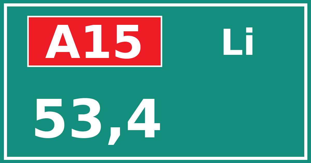 Hectometerbord A15 53,4 zijde Li
