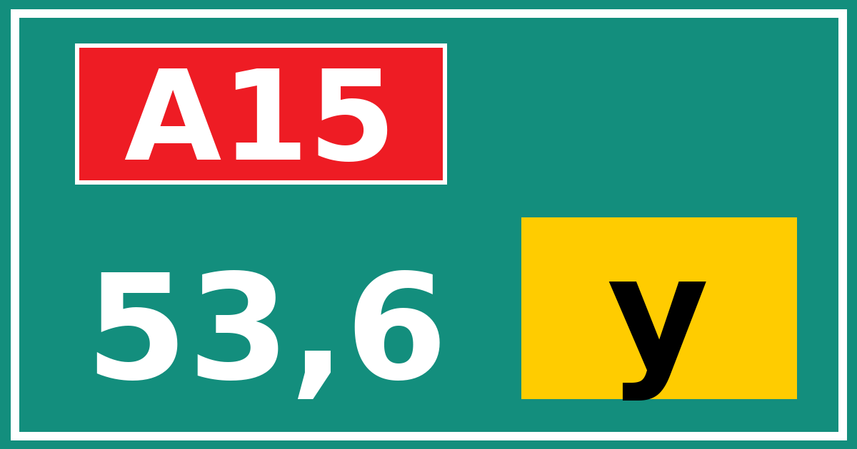 Hectometerbord A15 53,6 letter y